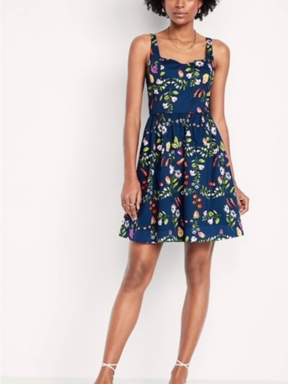 Old Navy Floral & Fruit Mini Dress- Small